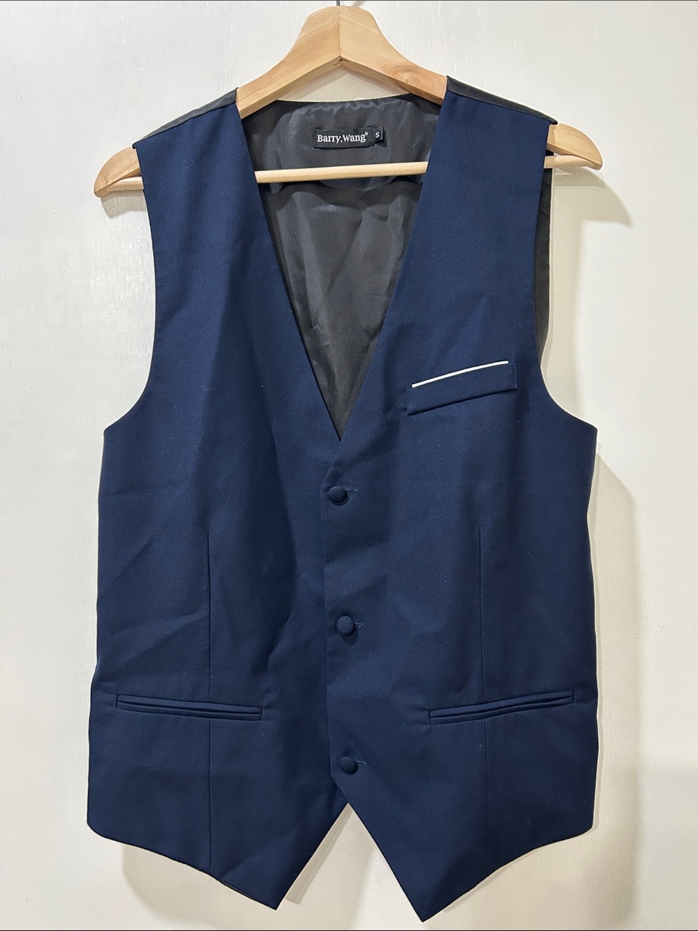 Barry.Wang Men’s Navy Black waistcoat Sz Small